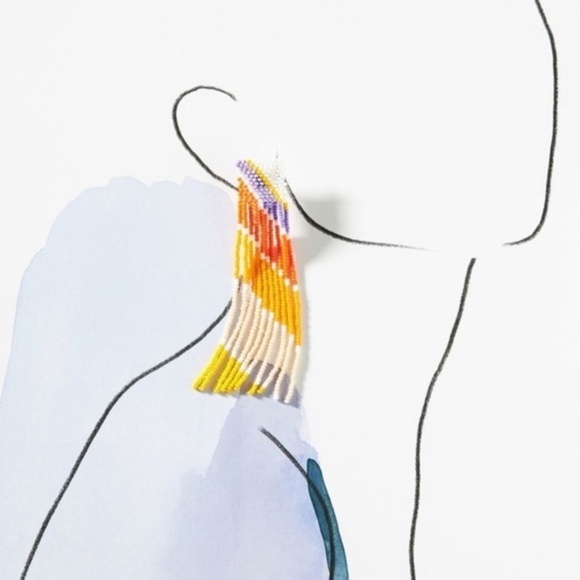 Anthropologie Casa Clara Fringe Drop Earrings - Picture 3 of 4